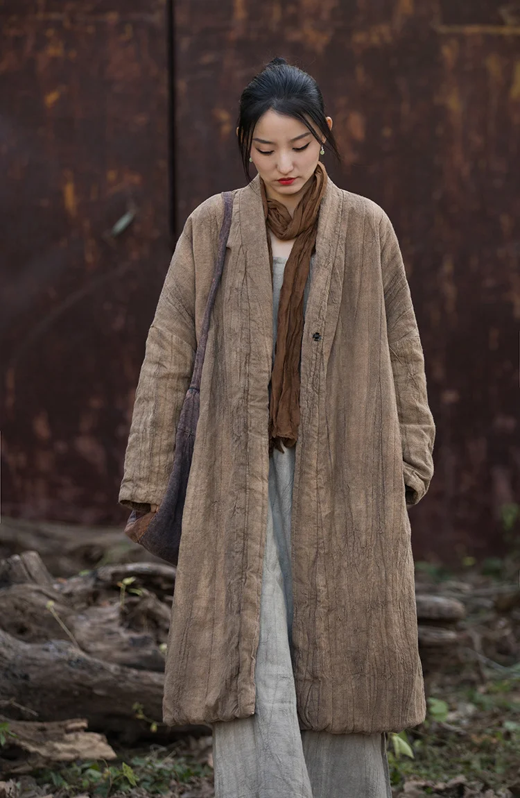 Ethnic Style Ramie Long Sleeve Outerwear - yankia