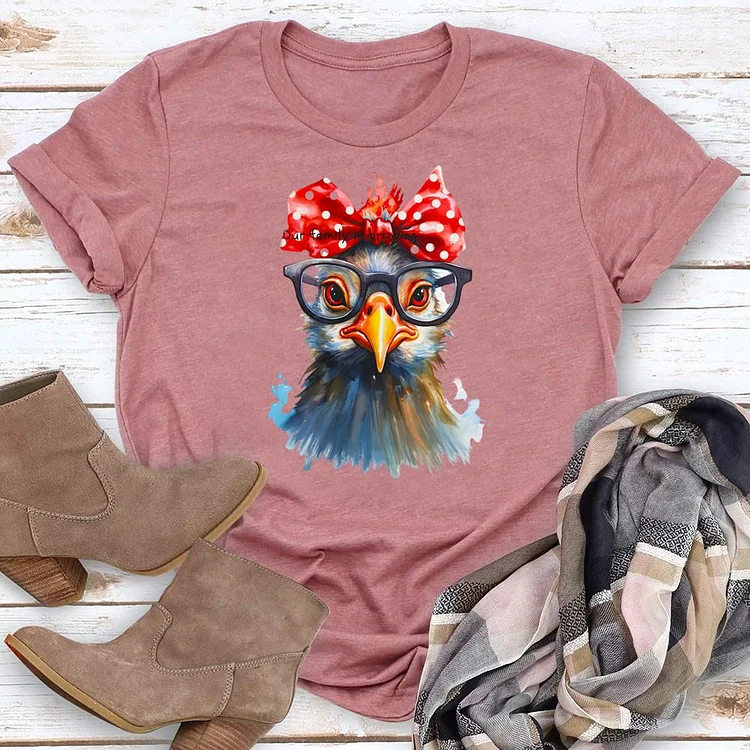 farm chicken Round Neck T-shirt-0023901