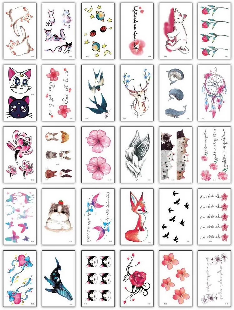 30pcs/lot temporary chinese tattoos set small fake tatoo boys black arm sleeve tattoo sticker words hand tattoo waterproof mens