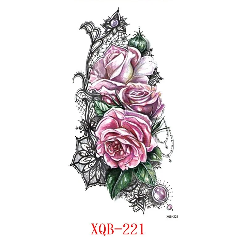 Sdrawing Flower Fake Tattoo Sticker for Women Birds Peony Temporary Tattoos DIY Water Transfer Tatoos Girls Tattoo for Men Sleeve