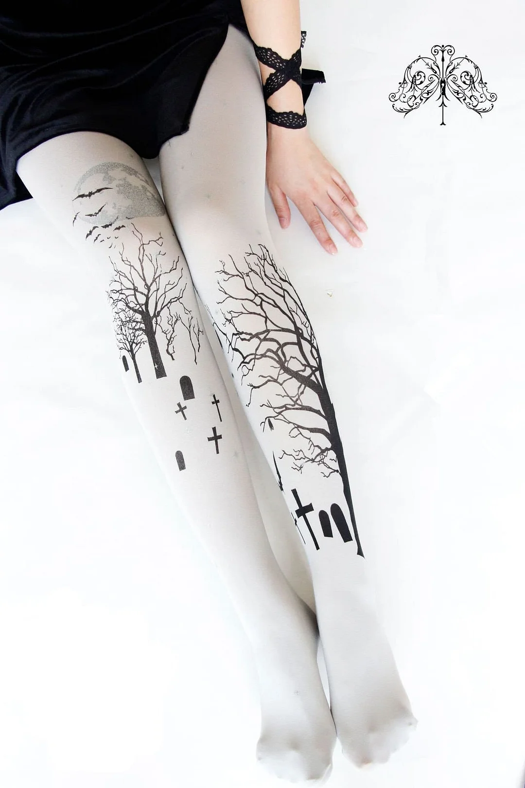SpreePicky Gothic Lolita Printing Legging Tights S12951