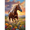 Flowers And Horses - 11CT Stamped Cross Stitch 40*60cm/15.75*23.62in
