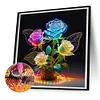 Glow-In-The-Dark Rose - Rundbohrer Diamantmalerei - 30*30cm