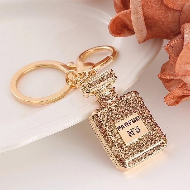 Fashion Letter Square Alloy Inlay Rhinestones Women’s Bag Pendant Keychain 1 Piece