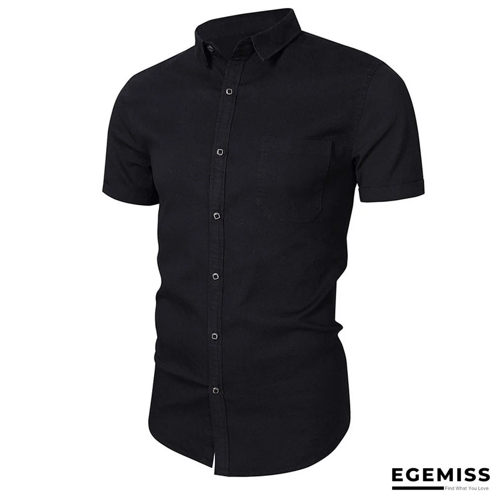 Business Men's Jeans Short Sleeve Shirt Non Iron Casual Men's Shirt | EGEMISS