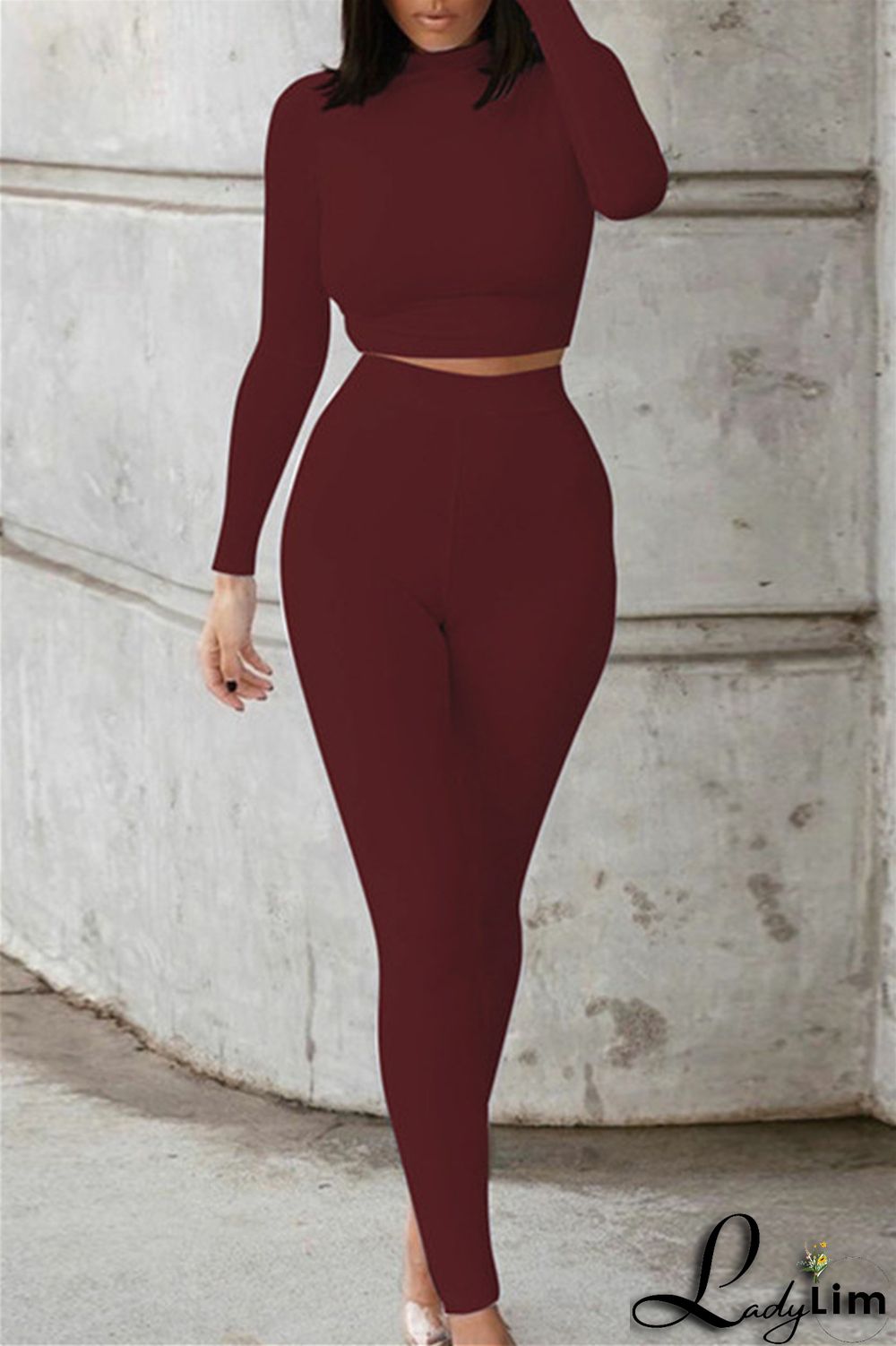 Black Fashion Casual Solid Basic O Neck Long Sleeve Two Pieces