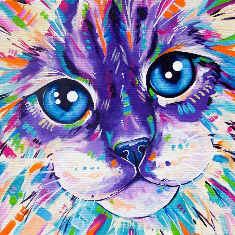 Abstract Cat 30*30CM(Canvas) Full Square Drill Diamond Painting gbfke