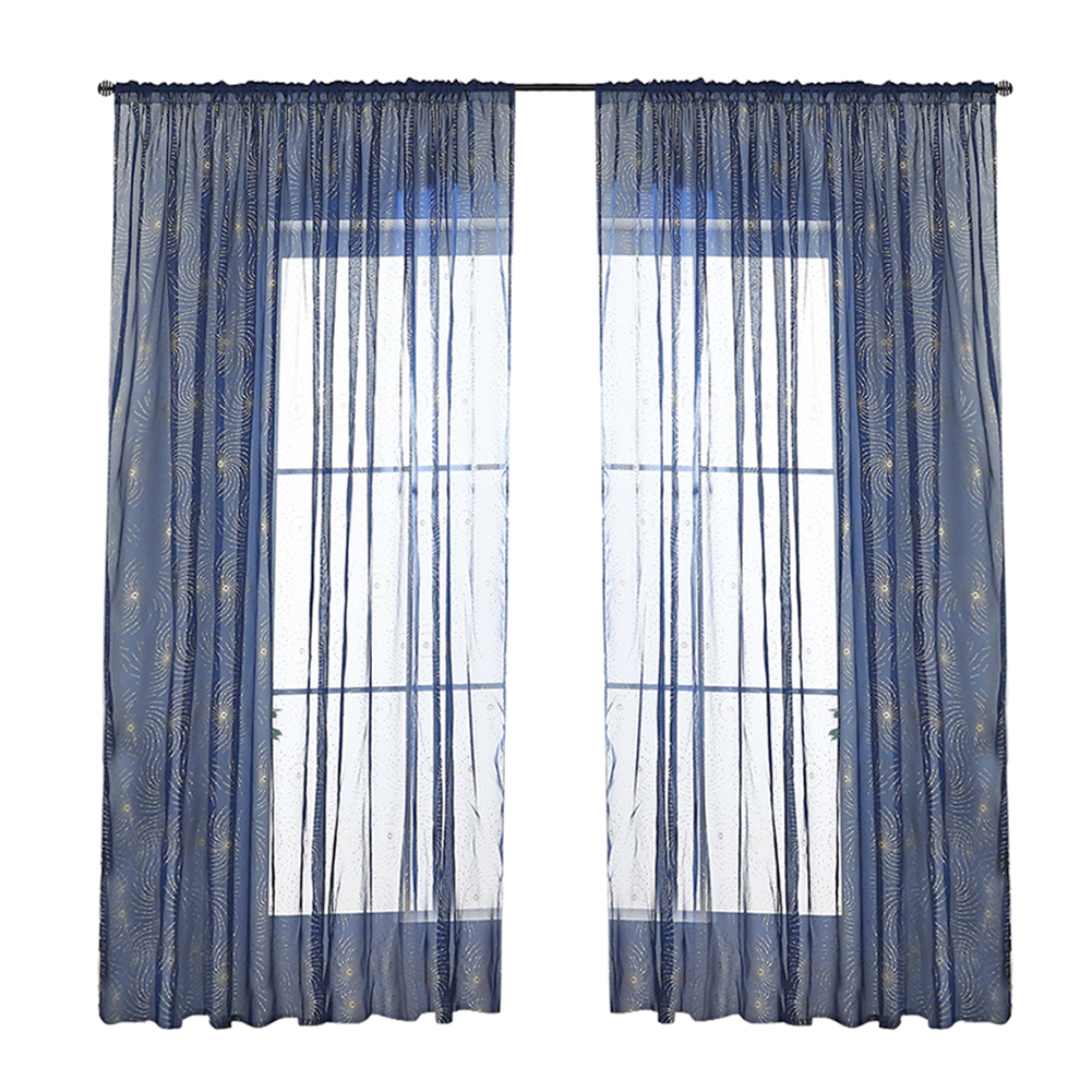 

Navy Blue Fireworks Window Tulle Screening Voile Bronzing Curtain (1x2.5m, 501 Original