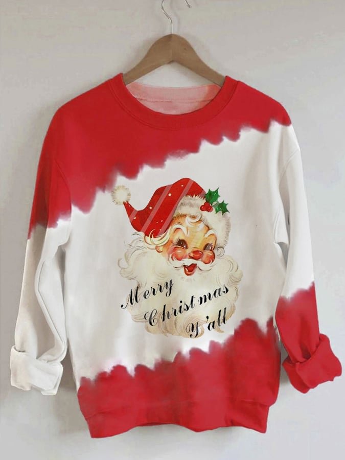 Women's Merry Christmas Santa Print Sweatshirt