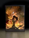 3D Decorative Paint of Light Guide Transformation Mikasa Ackerman & Eren Yeager Final Kiss with LED - Attack On Titan Decorative Painting - momo Studio