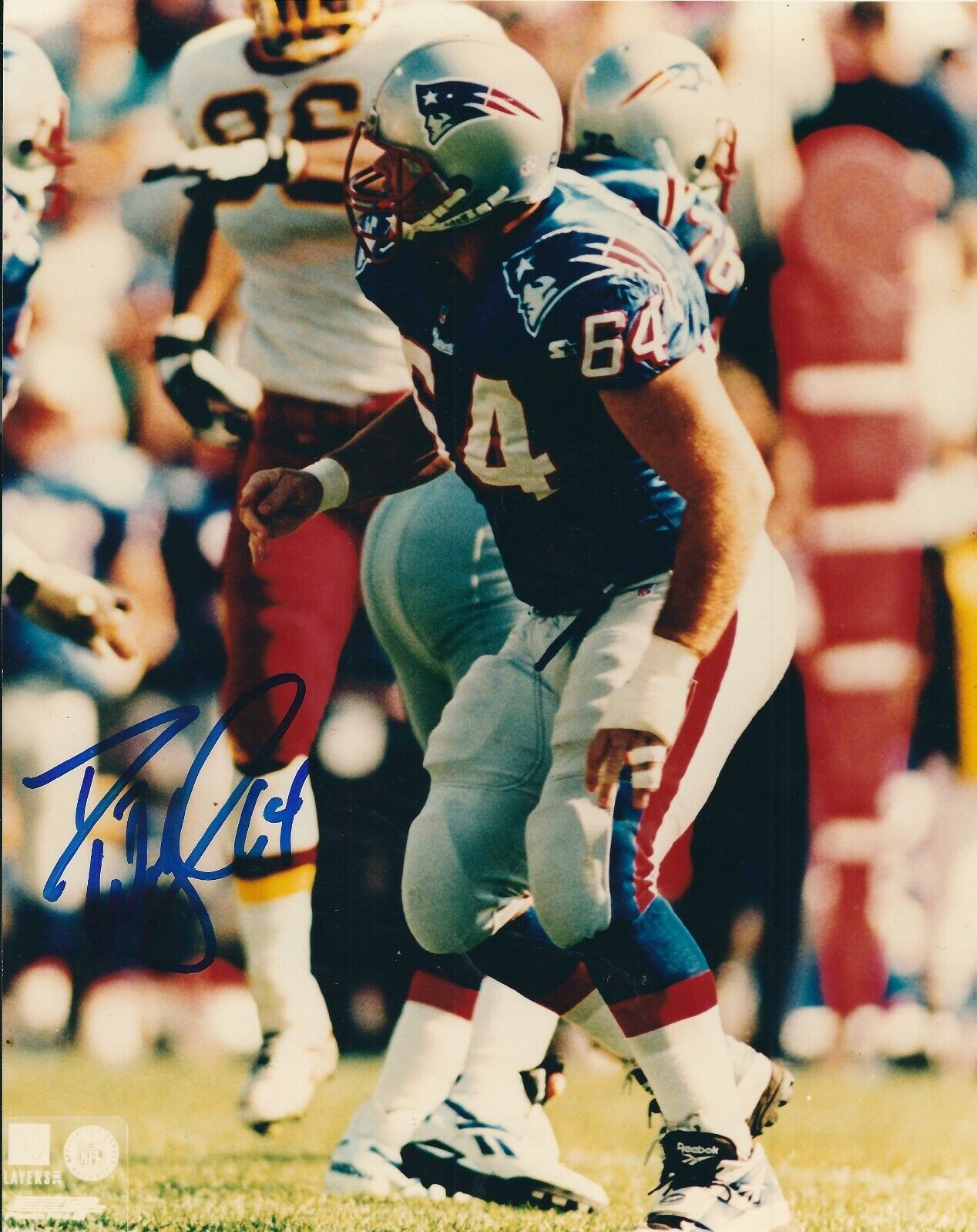 Autographed DAVE WOHLABAUGH New England Patriots 8x10 Photo Poster painting - w/COA