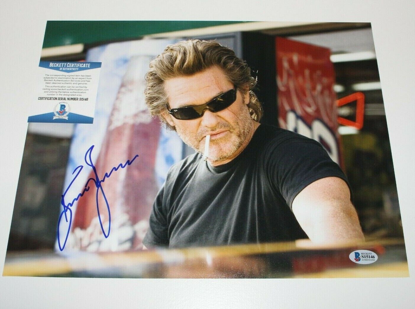 KURT RUSSELL SIGNED 'DEATH PROOF' 11x14 MOVIE Photo Poster painting BECKETT COA PROOF TOMBSTONE