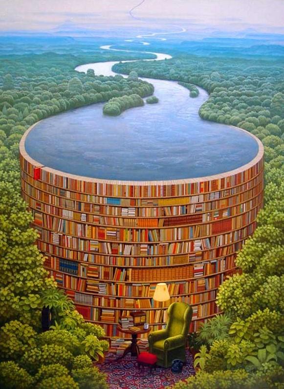 

Bookshelf & Dam – Paint By Numbers - 40*50CM, 501 Original