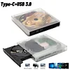 External Optical Drive USB 3.0 Type-C Transparent CD/DVD/VCD Burner Player Reader RW Drive for Mac Win System PC