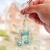 6Pcs DIY Musical Notes Double Sided Diamond Painting Keychains
