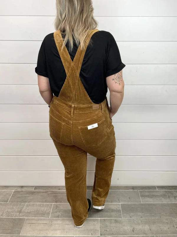 High Waist Corduroy Overalls Jumpsuit