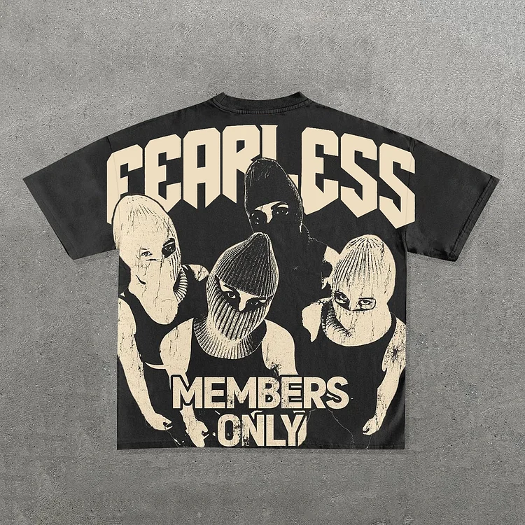 Vintage Fearless Members Only Graphic Cotton T-Shirt SOPULA