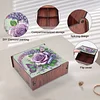Diamond Painting Wooden Purple Rose 4 Slots Diamond Painting Storage Box for Adult Beginner