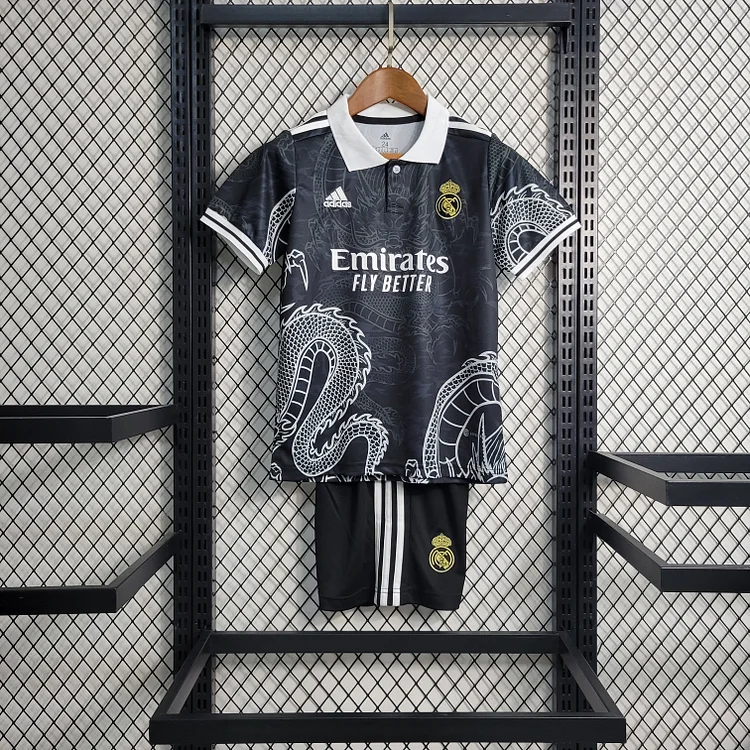 Real Madrid Chinesisch Drache Kinder Limited Edition Shirt Kit With Shorts - Black
