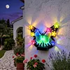 Solar-Powered Wall Lamp Painted Butterflies Decorative Light with Flower LED Waterproof Solar Ambient Landscape Light Hollow Out Wall Decoration Lights for Villa Garden Courtyard Decor