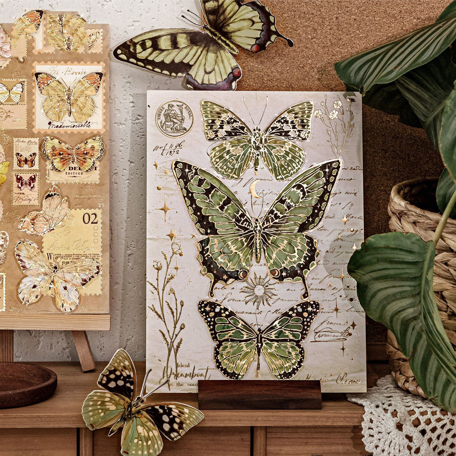 PET 스티커 - 나비 우체국 시리즈 빈티지