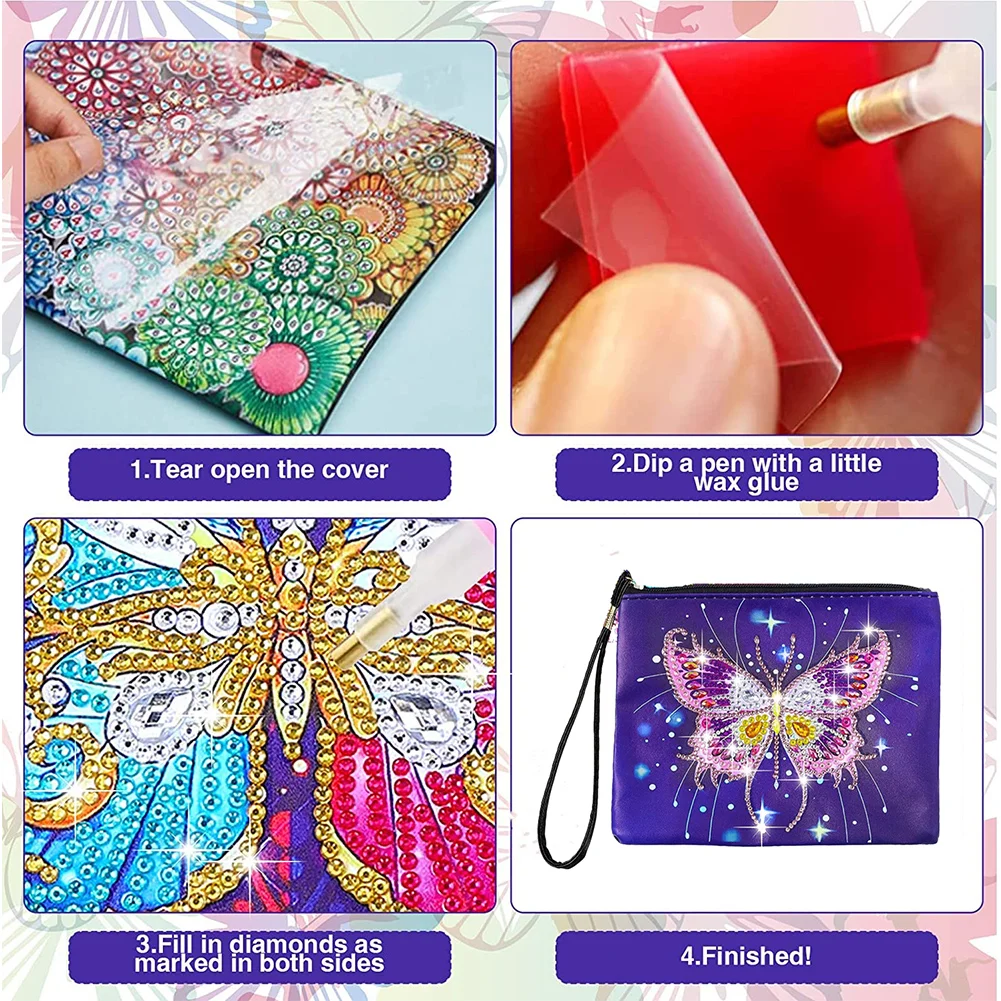 DIY Partial Special Shaped Diamond Painting Wallet Purse