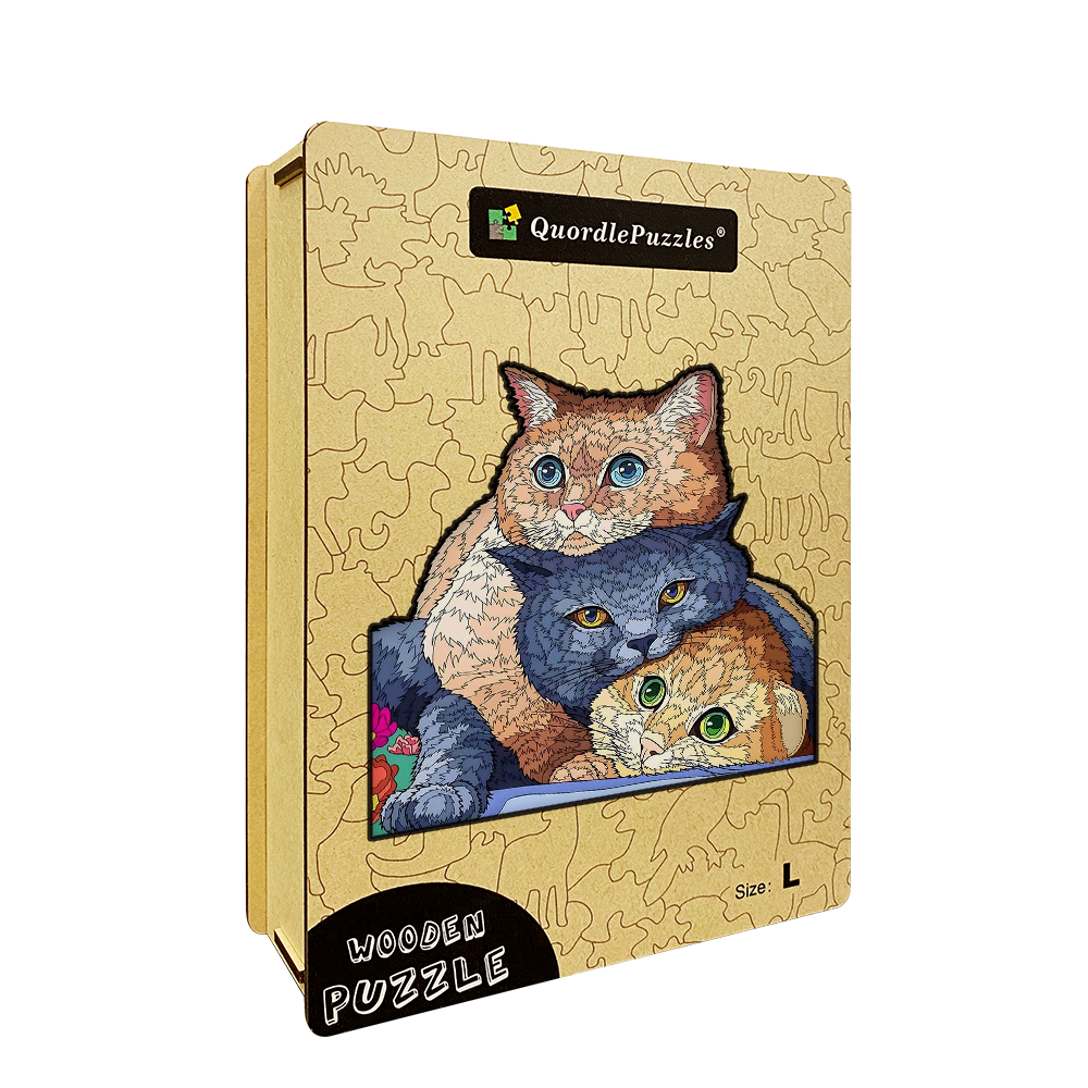 Three Cats Wooden Jigsaw Puzzles