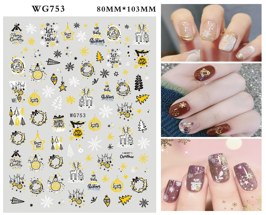 1PC Fall Leaf Flowers Line 3D Nail Sticker Mape Leaves Waves Pattern Decals Slider DIY Nail Art Decoration Wraps For Manicures-Nail Inspo