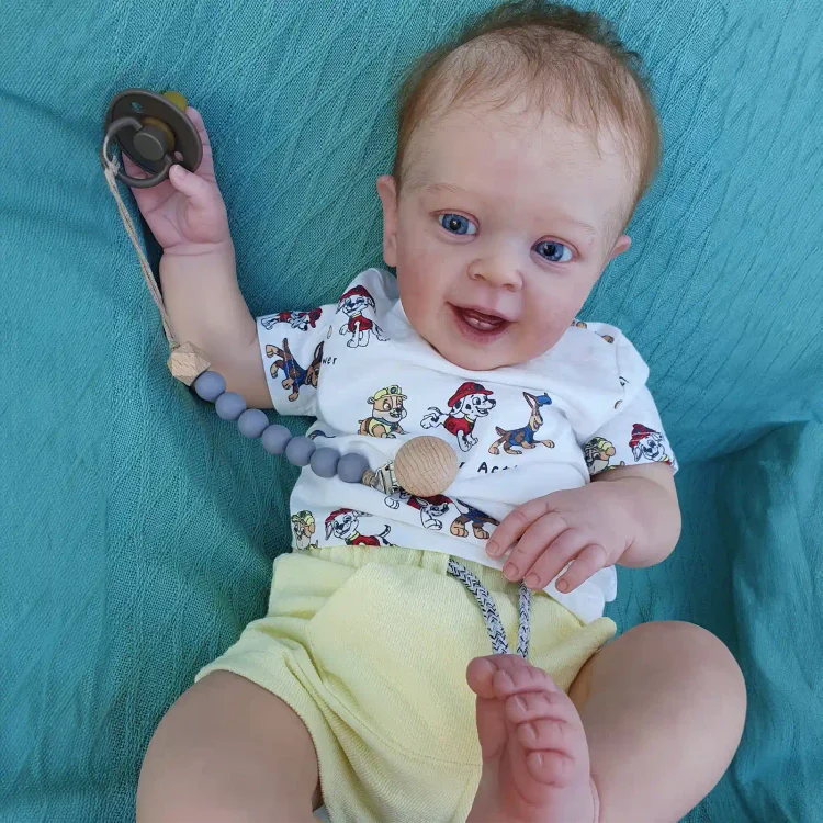 20" Look Real Innocent and Cute Cloth Body Toddler Boy Baby Doll Resetila with Blue Eyes and Blonde Hair：Realistic Reborn Baby Dolls By Rsgdolls®