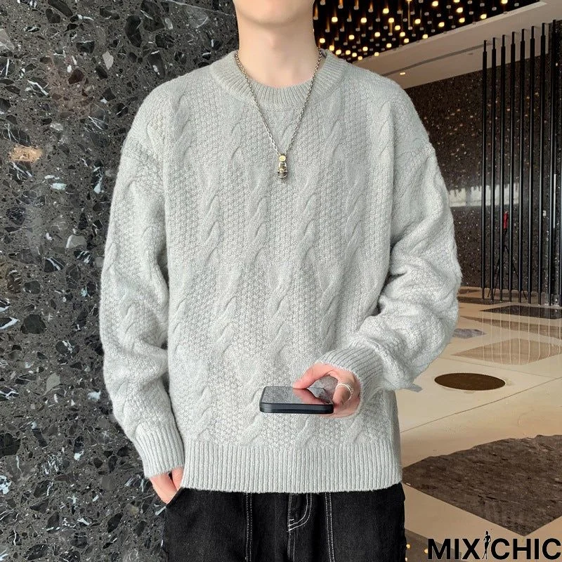 Men's Warm Round Neck Sweater