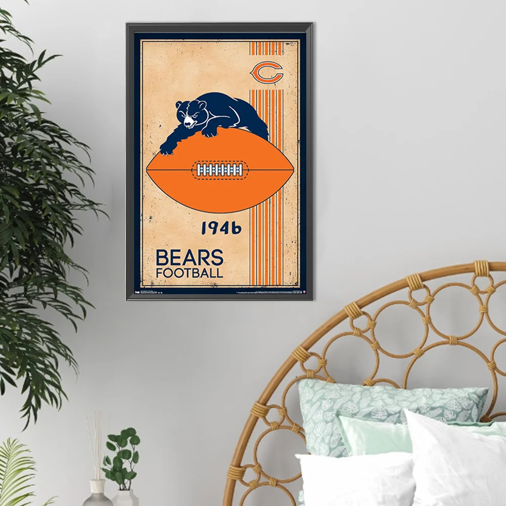 Diamond Painting - Full Round Drill - Chicago Bears(Canvas|30*45cm)