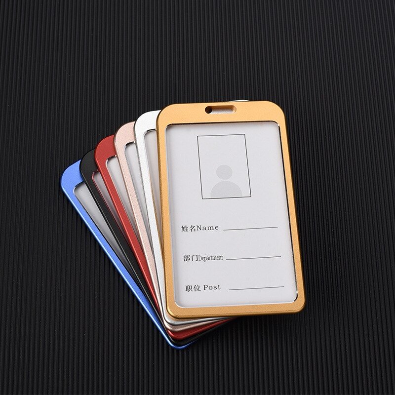 1PC Aluminum Alloy Work Name Card Holders Business Work Card ID Badge Retractable Reel Holder Metal ID Business Case
