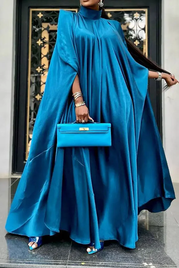 Solid Color Striking Draped Maxi Dresses