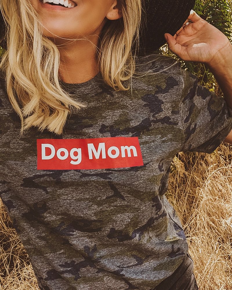 Pawz Dog Mom Red Block Camo Tee