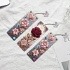(US Local)3Pcs Special Shape Flowers 5D DIY Diamond Painting Bookmark for Book Lovers