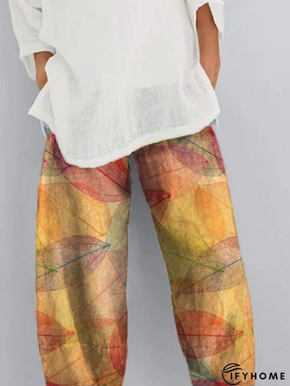 Printed Pockets Casual Pants | IFYHOME