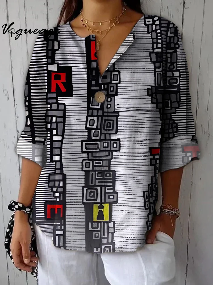 Black And White Spots Lines And Bright Colors Women Printed Shirt