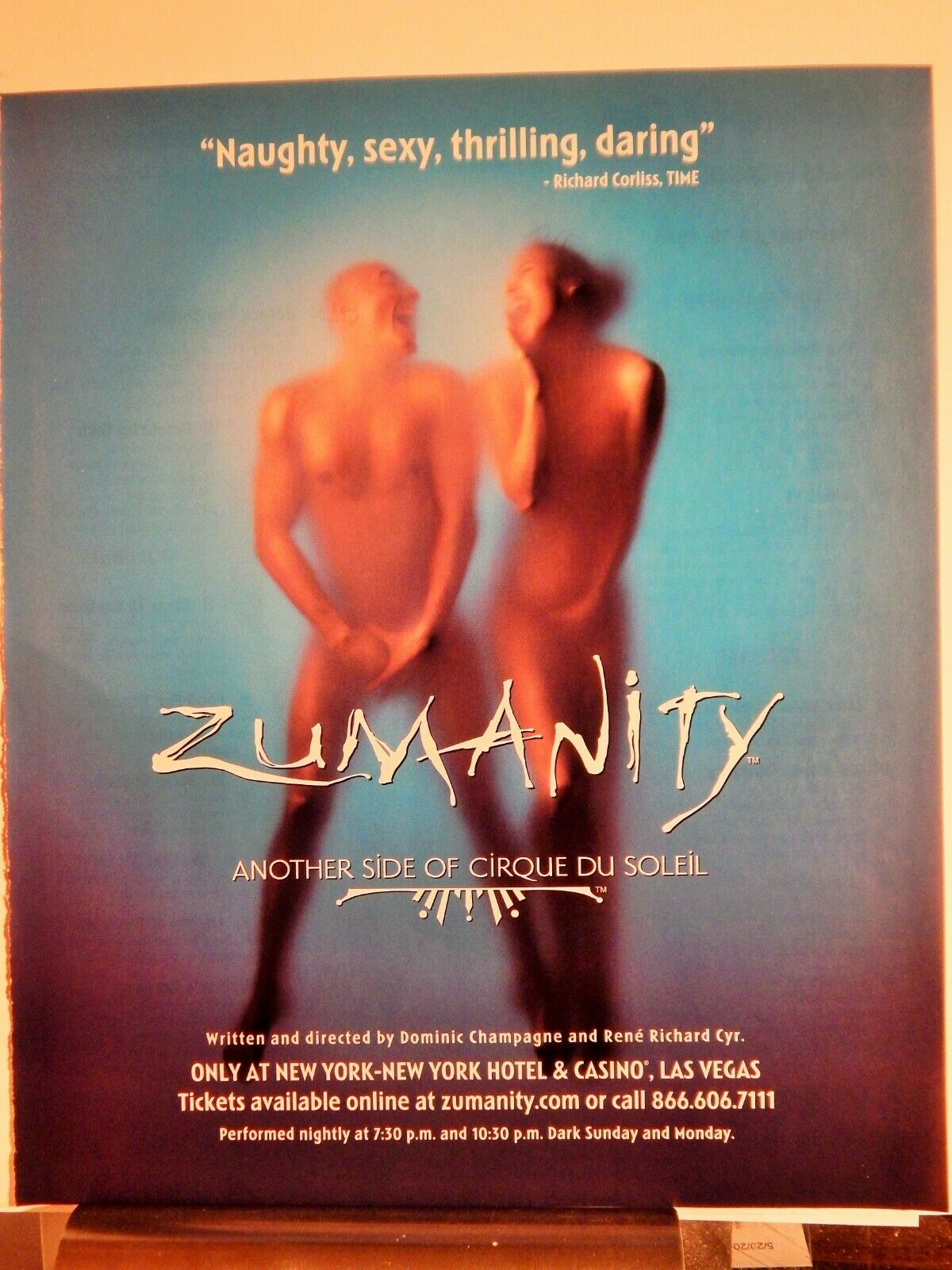 ZUMANITY CIRQUE SHOW NYNY VEGAS / HILARY DUFF Photo Poster painting VTG 2004 ADVERTISEMENT