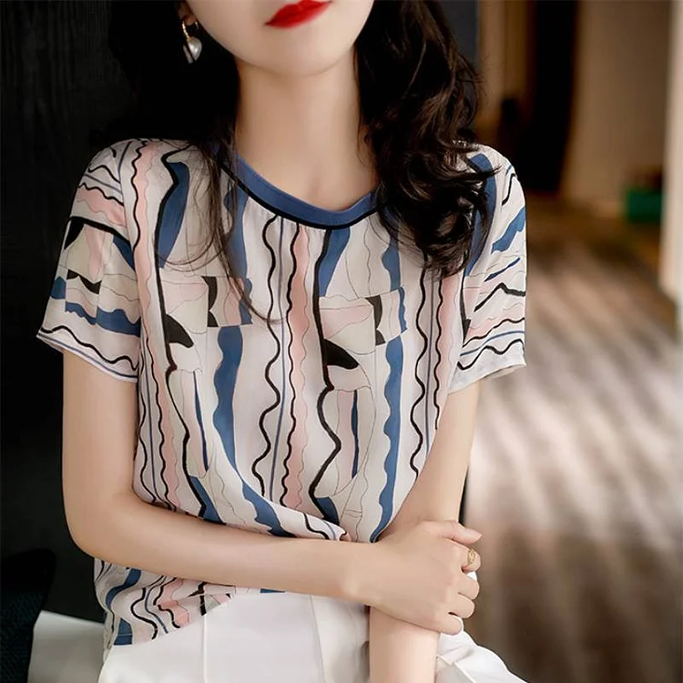 Casual Geometric T-shirt QueenFunky
