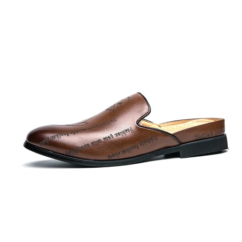 FIXSYS Arrive Man Casual Shoes Summer Breathable Slippers Fashion Leather Men Mules Outdoor Half Shoes Retro Slides Half Loafers