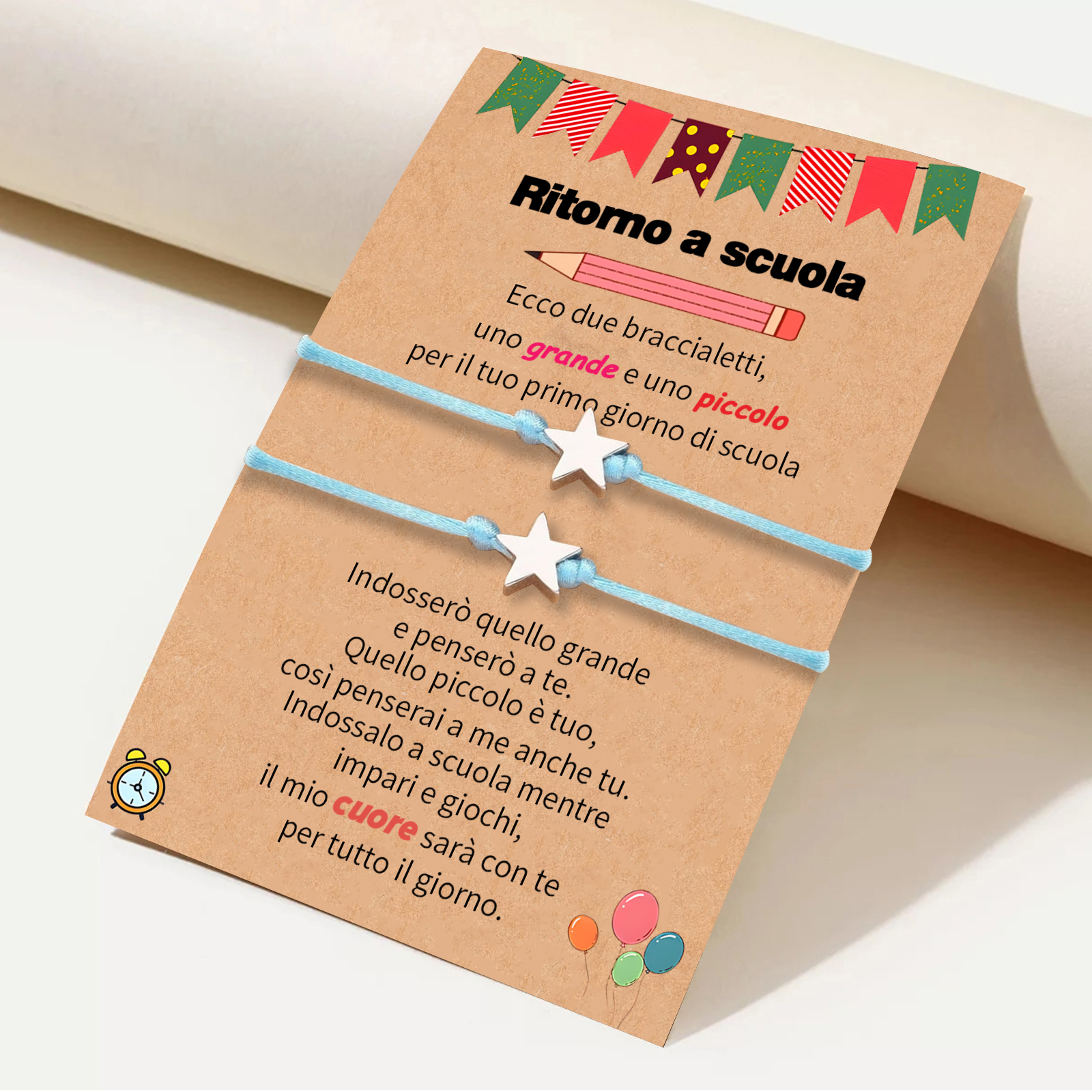 2PCS Braccialetto stella regorabile regalo per bambina con carta