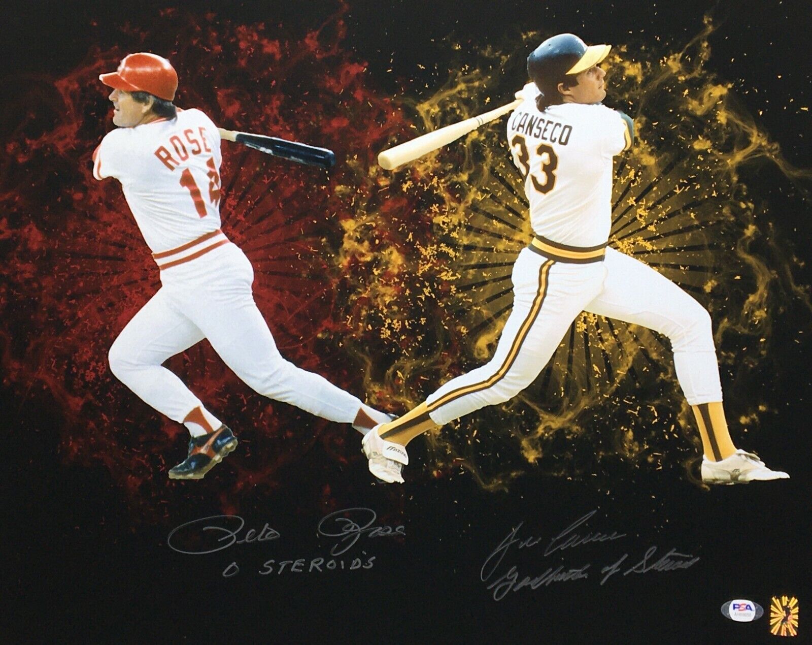 Jose Canseco Pete Rose Signed 16x20 Photo Poster painting Godfather Steroids/0 Steroids