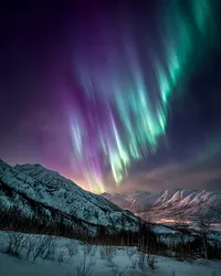 Northern Lights over Snowy Hills - Diamond Painting