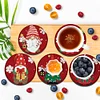 8PCS Diamond Painting Art Coaster Kit Full Drill Coaster(Wooden Christmas Gnome)