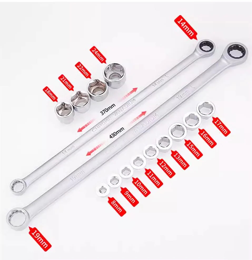 15pcs Adjustable Ratchet Wrench Kit
