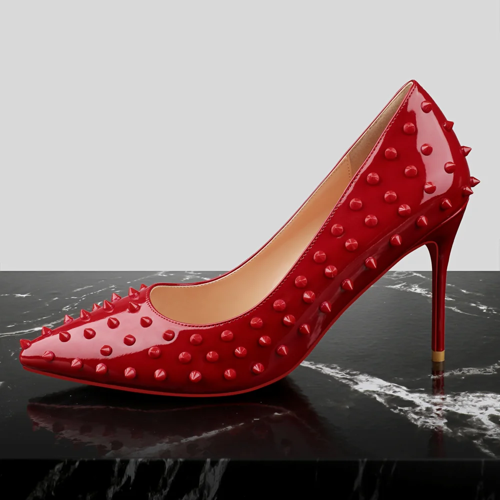 100mm/120mm Women's Red bottom High Heels Red Rivets Party Pumps High Heel Shoes