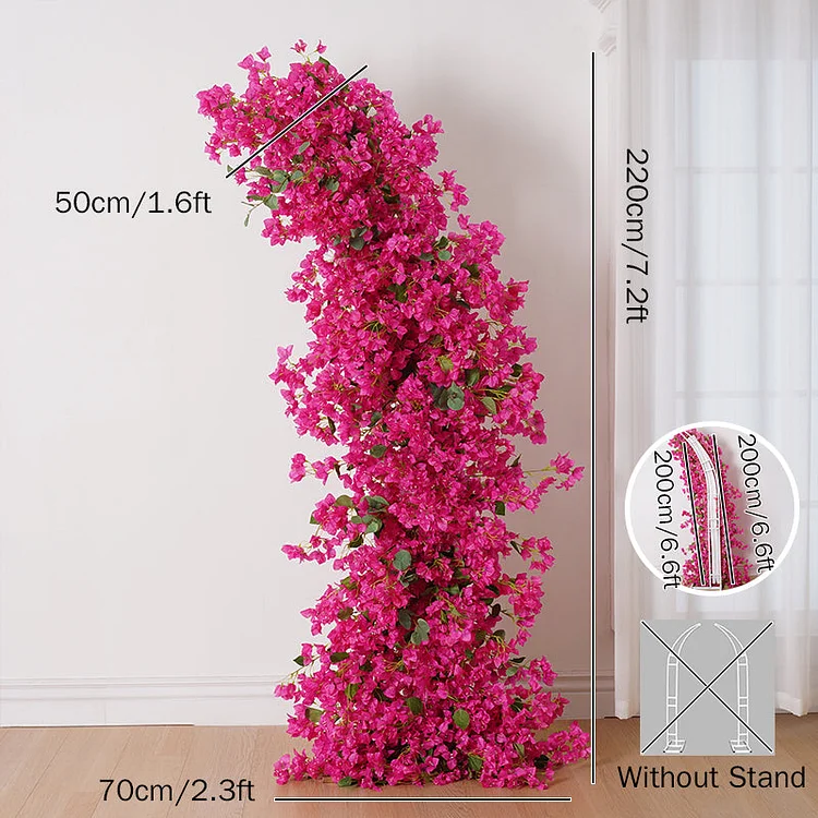 A8235 Hot Pink Bougainvillea Plum Blossom Table Sofa Runner Arrangement Floral Wedding