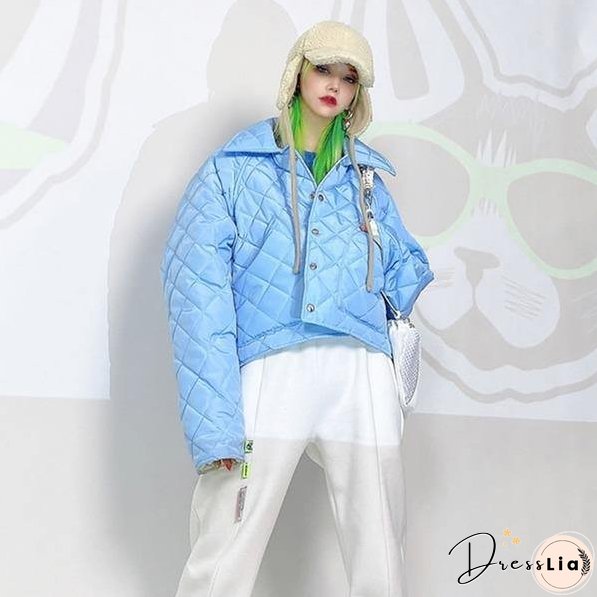 Winter The New Loose Fashion Women Simplicity Turn-sown Collar Long Sleeve