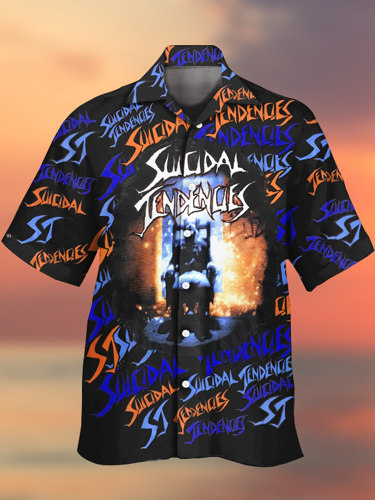 Casual soft rock punk style Cuban collar shirt PLUSCLOTHESMAN