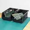 Akro-Mils 30220 AkroBins ESD Electrostatic Dissipative Anti-Static Stack and Hang Storage Bins, (7-Inch x 4-Inch x 3-Inch), Black, (24-Pack)